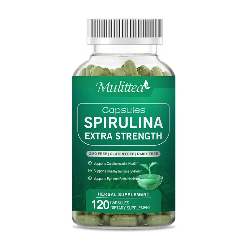 Mulittea Nutrition - Spirulina 100% Organica Super Alimento Verde 2000Mg 120 Caps