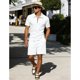 thumbnail image 2 of UOUA Conjunto deportivo de verano para hombre, 2 piezas, con shorts y polera de manga corta, 2 of 3