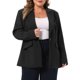 thumbnail image 1 of Agnes Orinda Blazer Casual de Negocios para Mujer Talla Grande, Solapa de Muesca, Botonadura, Manga Larga, Bolsillo con Solapa, Traje de Trabajo 4X Negro, 1 of 8
