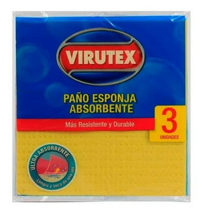 Pack X 4 Paño Esponja Ultra Absorbente 3 Und – Virutex