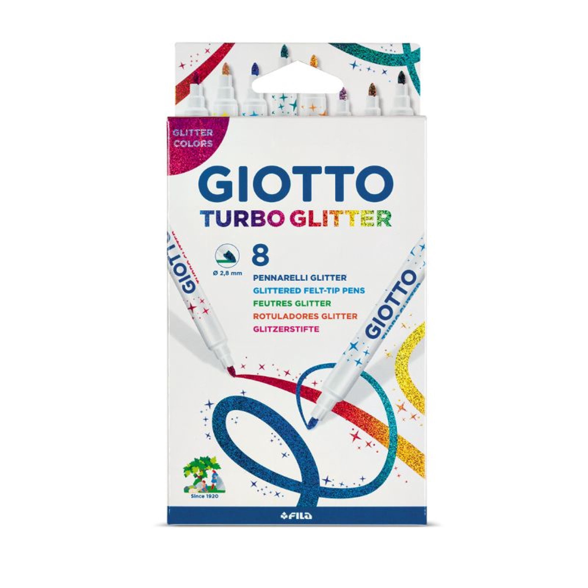 Marcadores Turbo Glitter 8 Colores 1 Giotto