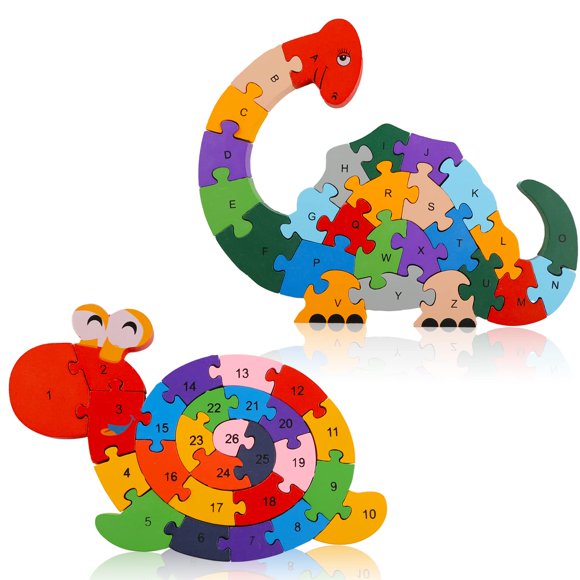 Puzles de madera con forma de animales Lovestown Alphabet para niños de 2 a 6 años