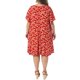 thumbnail image 3 of Vestido de verano con estampado floral de escote en V y manga corta para mujer de talla grande Agnes Orinda, con bolsillos, 2X Rojo, 3 of 6