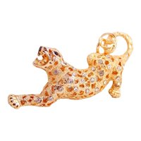 Magideal - Llavero Con Diamantes De Imitación De , Llavero De Guepardo, Decoración, Llavero De Aleación De Zinc Brillante, Colgante Para Bolso, Cartera,