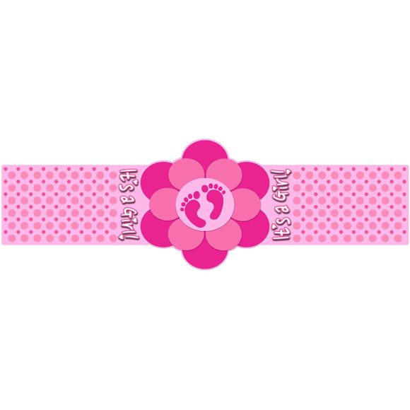 Bandas de celebración JnJ Unlimited Pack de 20 "¡Es una niña!"