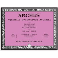 Block Papel Acuarela Arches 300G Grano Satinado 23X31Cm 20H
