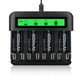thumbnail image 1 of Pilas recargables CITYORK (paquete de 4, 5000 mAh) y cargador de pilas recargables LCD, 1 of 3