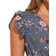thumbnail image 5 of INSPIRE CHIC Vestido Floral de Mujer con Mangas Volantes Cuello en V Fruncido con Volantes Vestidos Casuales Azul Gris XS, 5 of 6
