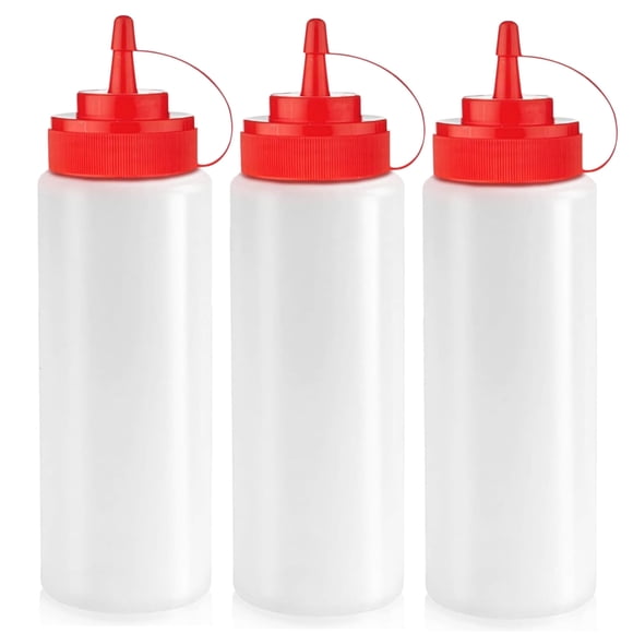 Botellas para exprimir condimentos Norcalway, 350 ml, a prueba de fugas, paquete de 3