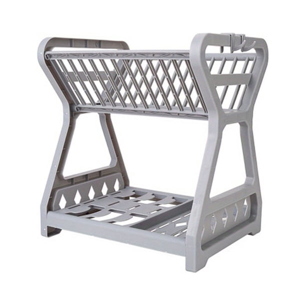 Modern Double Layer Dish Rack - Keep Your Kitchen Organized with this Stylish Dish Drying Rack - Fits Bowls - Home Kitchen Supplies
