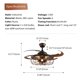thumbnail image 4 of Ventilador de techo CROSSIO 122 cm estilo rústico con 5 luces y control remoto, 4 of 9