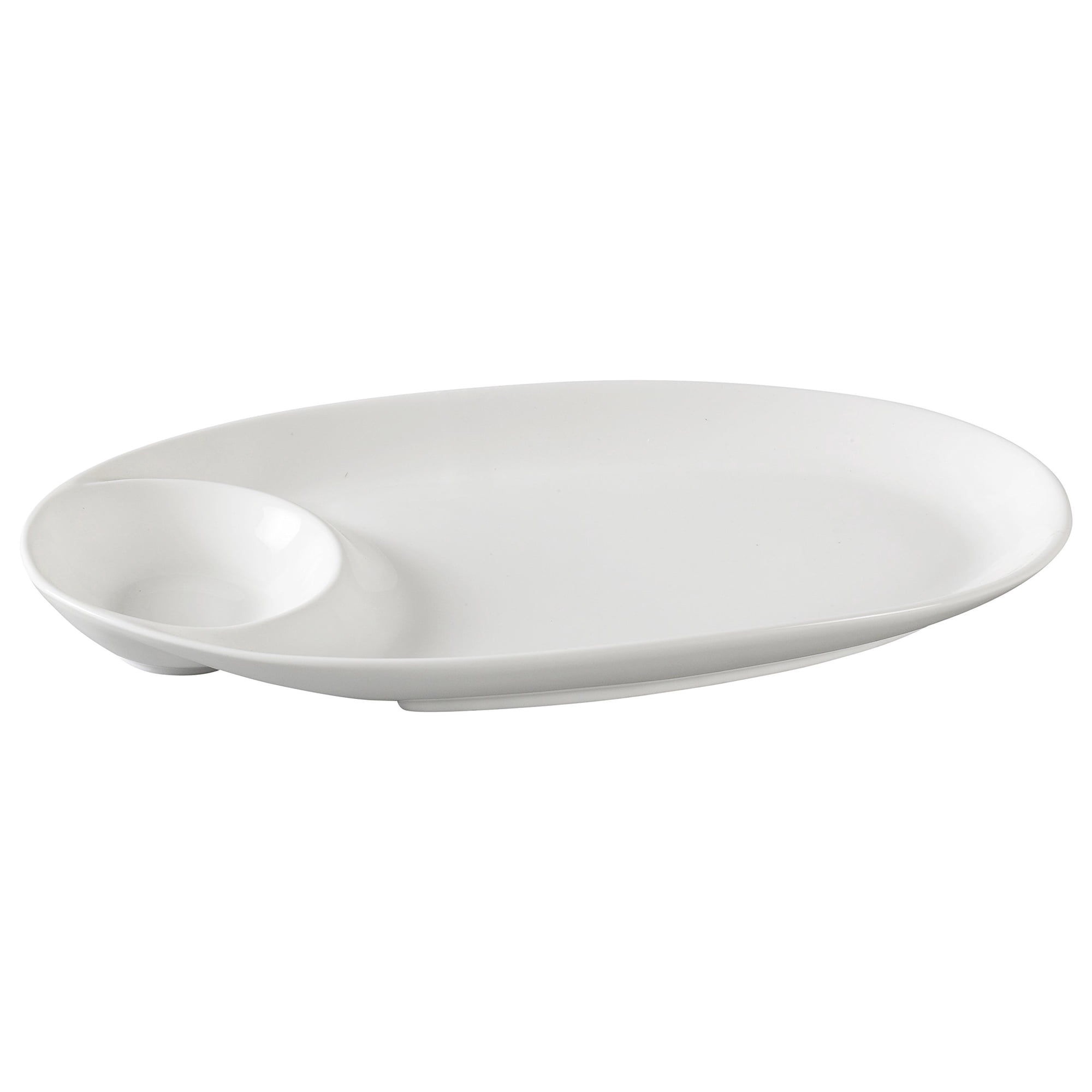 Plato Con Compartimentos Yanco Ps-2013 De Porcelana Blanca, 13,5 X 7 Cm