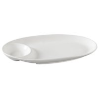 Plato Con Compartimentos Yanco Ps-2013 De Porcelana Blanca, 13,5 X 7 Cm