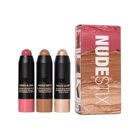 Set de maquillaje Nudestix Roses & Honey Cream para rubor, bronceador e iluminador