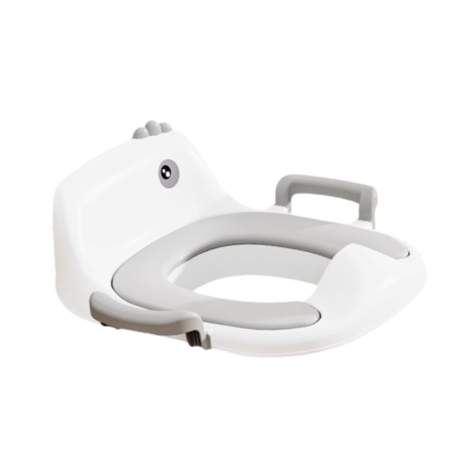Magideal - Asiento De Inodoro Para Bebé, Cómodo, Resistente, Con Asa Que Se Adapta A La Mayoría De Los Inodoros Para Niños Y Niñas, Anillo De Entrenamiento Para Gris