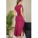 thumbnail image 4 of Saronite Vestido Largo con Escote en V, Mangas Murciélago y Bolsillos Ocultos, Color Burdeos (para Mujer), 4 of 5