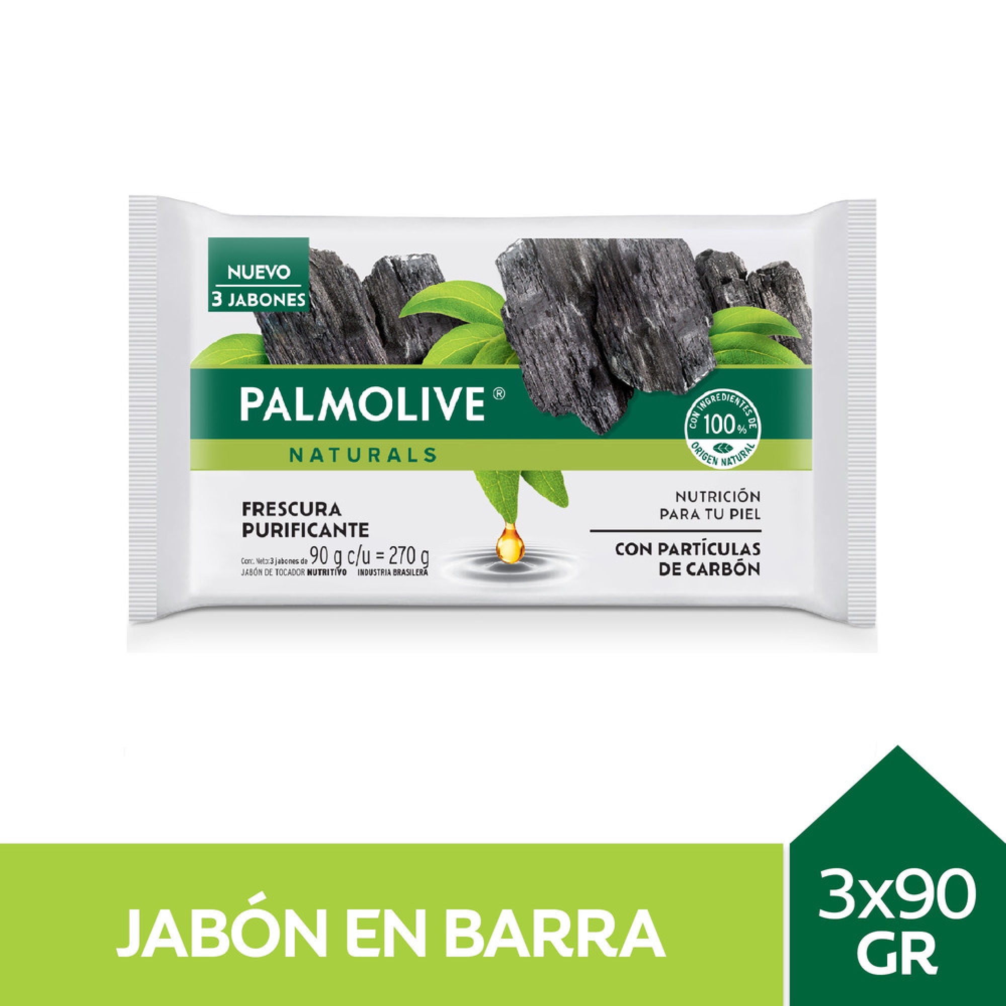 Jabón Palmolive Natural Carbón 3 Un