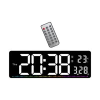 Bothyi - Reloj De Pared Digital Dst Con Pantalla De Temperatura Para El Hogar, Mesita De Noche, Sala De Estar, Color Blanco