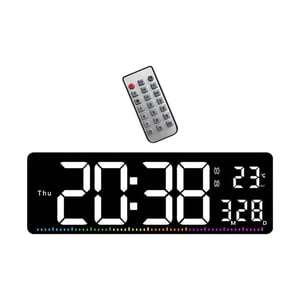 Bothyi - Reloj De Pared Digital Dst Con Pantalla De Temperatura Para El Hogar, Mesita De Noche, Sala De Estar, Color Blanco