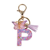Magideal - Llavero Alfabeto Inglés Llavero Llavero Con Colgante De Mariposa Regalo Creativo Para Llavero Mochila Bolso Decoración Llavero De Moda Lindo , Pag P