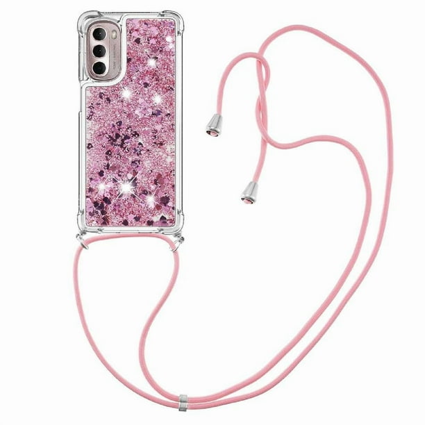 Funda FOXDOCK para Motorola Moto G Stylus 2022 5G con Cuerda Ajustable, Brillo Líquido, Protección Antigolpes y Lente – Ideal para Regalo