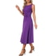 thumbnail image 4 of Vestido Formal Elegante sin Mangas con Fruncido en la Cintura Alta A-Line para Mujer INSPIRE CHIC XL Púrpura Oscuro, 4 of 5
