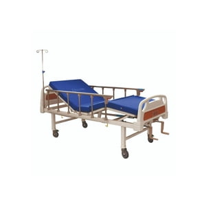 Glomed - Cama Clínica Manual 2 Posiciones + Colchón 10Cm Beige