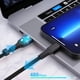 thumbnail image 5 of Cable Lightning Shot, paquete de 2, cargador USB de 30 cm para iPhone 13/12/11/Xs Max/Xr/X/8/7/6/6s Plus/SE/5c/5s/5 iPad Air Pro/Mini, cable de carga para teléfono negro, 5 of 7