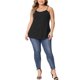 thumbnail image 2 of Agnes Orinda Women's Plus Cami Encaje Correa Ajustable Elegante Sin Mangas Camisola 3X Negro Oscuro, 2 of 6