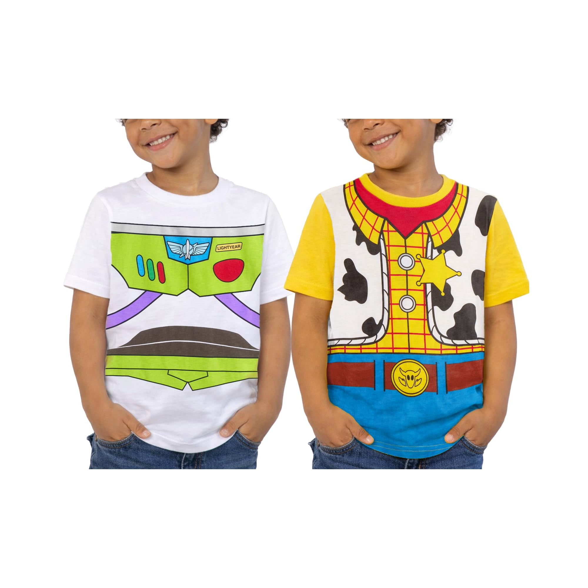 Pack De 2 Camisas Disney Toy Story Boys Buzz Woody Rex 2t-7 Talla 4t