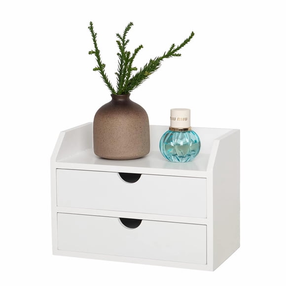 Cajón organizador ROSE BLOOM 22x13x16 cm Blanco de 2 niveles