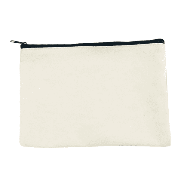 Estuche grande de lona en blanco para lápices y bolígrafos, bolsa de papelería, monedero, bolsas de cosméticos