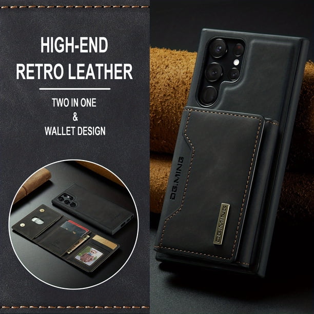Wallet Case For Samsung Galaxy S23 Ultra / S23 / S23 Plus With Card Holder,Detachable Magnetic Faux Leather Kickstand Case With 8 Card Slots,Shockproof Cover
