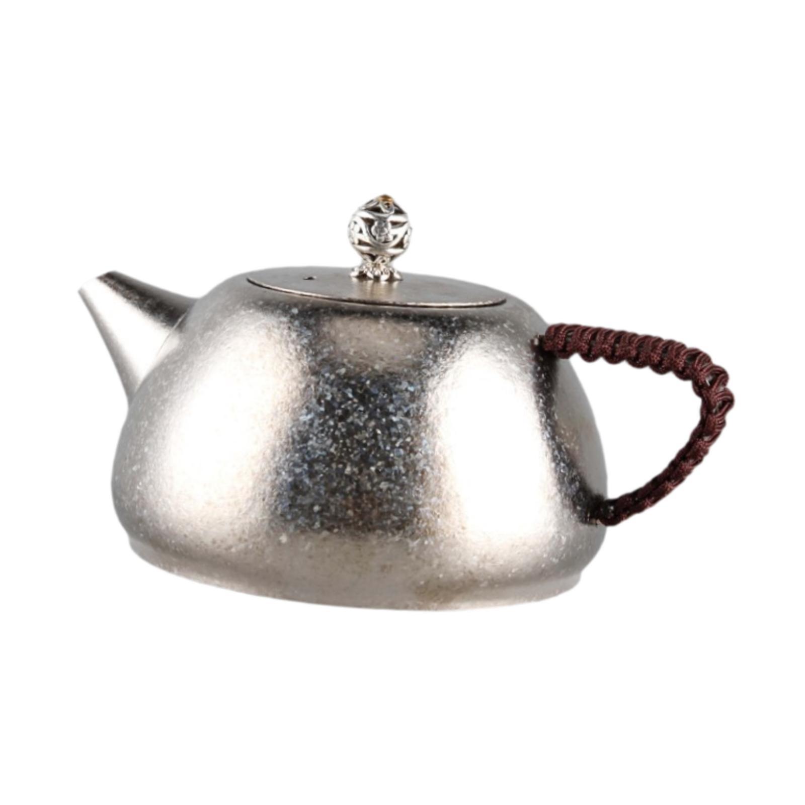 Magideal - Tetera De Titanio Para El Hogar, Mango Antideslizante Hecho A Mano, Fácil De Llevar, Tetera De Kungfú Para Uso Comercial, Casa De Té, Sala De Estar Y Plata