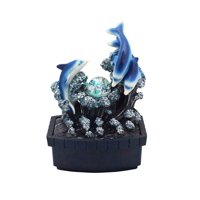 Fuente De Mesa Ore International Dolphin De 11.5 Pulgadas Multicolor