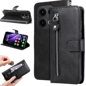 Gangxun - Funda Con Cremallera Para Oppo Reno 14 5G, Carcasa Cartera De Cuero Pu Con Soporte Y Tarjetero