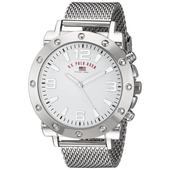 Vea U.S. Polo Assn. Cuarzo analógico plateado US8815 para hombre