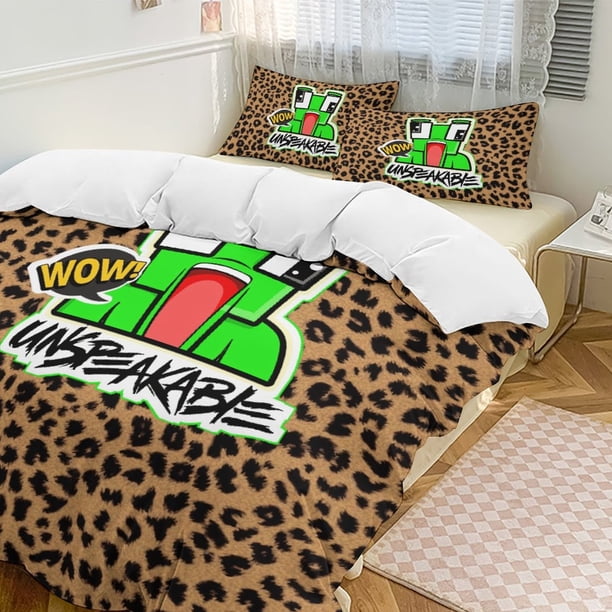 Leopard Print Unspeakable Comforter Set Soft 3 Pcs Twin Bedding Sets Thicken for All Season