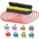 thumbnail image 1 of Portafusibles en línea calibre 14, 12 V CC, ATC/ATO, kit de 12 portafusibles de cuchilla con 60 fusibles estándar para automóvil, arnés de cableado de 14 AWG, cable flexible impermeable para fusibles, 1 of 7