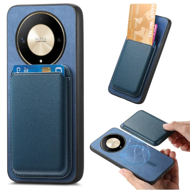 Funda de Cuero Magnética con Tarjetero para Honor X9B Cubierta Delgada Azul