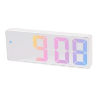 Magideal - Reloj Despertador Digital Colorido De Escritorio, Reloj Led Inteligente Con Temperatura Y Fecha, Color Blanco Estilo Blancoc