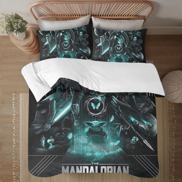 The Mandalorian 3-Piece Bedding Set For Kids Boys Girls Adult Cartoon Warm Cute Fashion Holiday Present Gift Bed Sheets