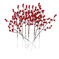 Magideal - 12 Piezas De Bayas Artificiales De Navidad, , Bayas, Tallos, Accesorios, Espuma Roja Para Jardín, Manualidades, Coronas De Navidad, Decoración De