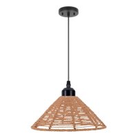 Genérico - Lámpara Colgante Techo Tejida Vintage Color Café Jhn