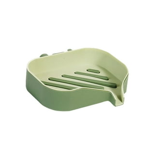 Genérico - Soporte Para Jabón En Barra Con Bandeja Para Jabón Montaje En Pared Robusto Perforación Tamaño Libre 13X9X3Cm Verde