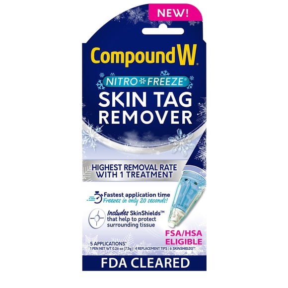 Eliminador de verrugas cutáneas Compound W Nitrofreeze con 5 tratamientos