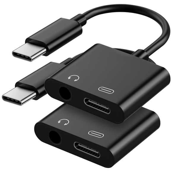 Adaptador USB-C Criello 2 en 1 (2 unidades) para Audífonos y Carga
