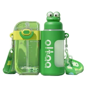 Genérico - Botella De Agua 2En1 Para Niños Escolar 720Ml Verde Infantil