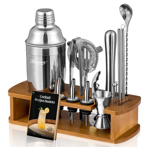 Set de coctelera KITESSENSU para camareros con soporte plateado