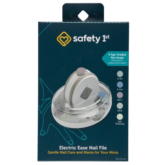 Lima Eléctrica Uñas Safety 1st Gris 16 Pzs Grip Cómodo